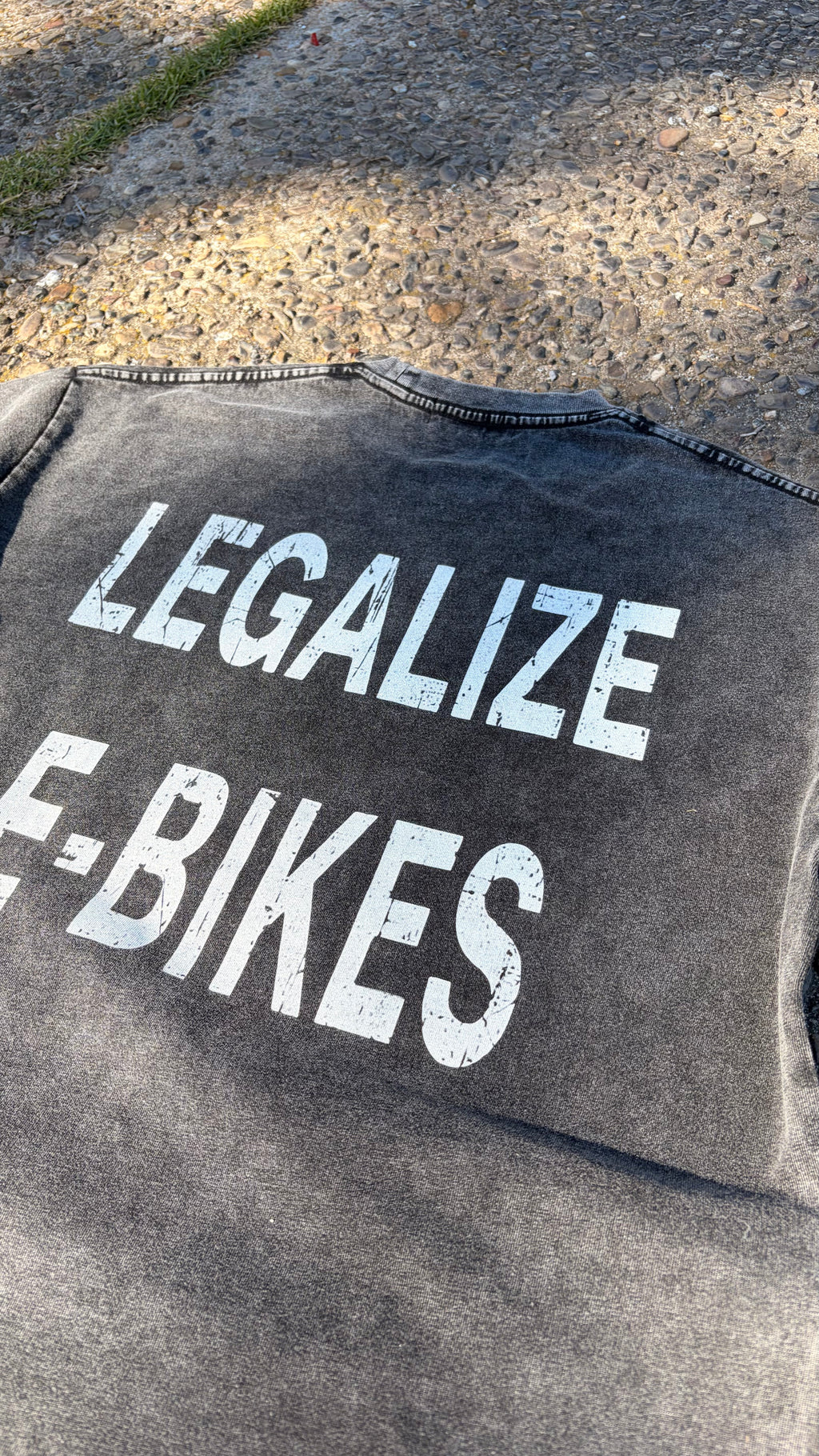 "legalize e-bikes" Snow Washed oversized cotton shirt