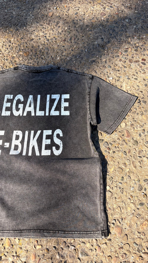 "legalize e-bikes" Snow Washed oversized cotton shirt