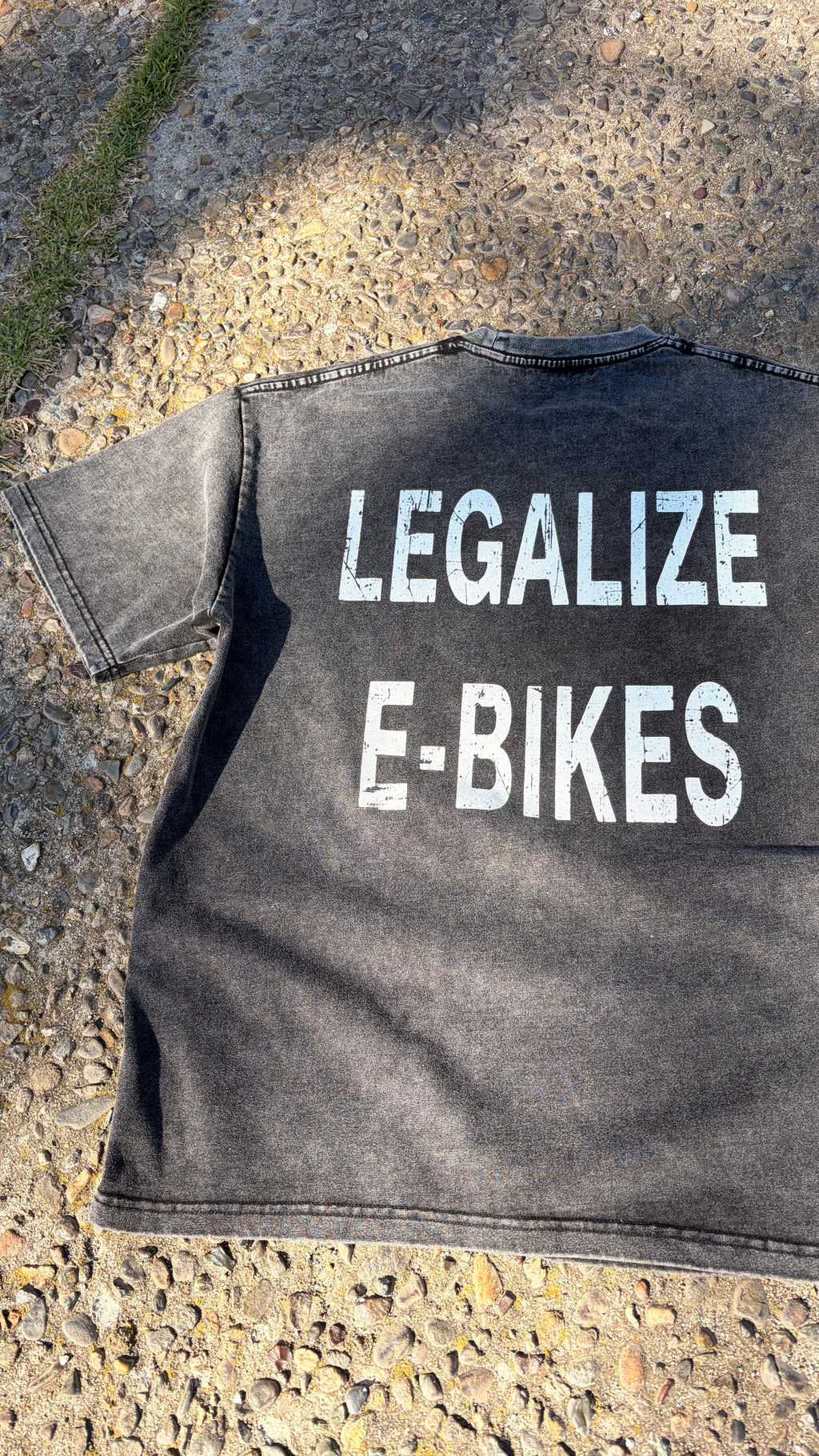 "legalize e-bikes" Snow Washed oversized cotton shirt